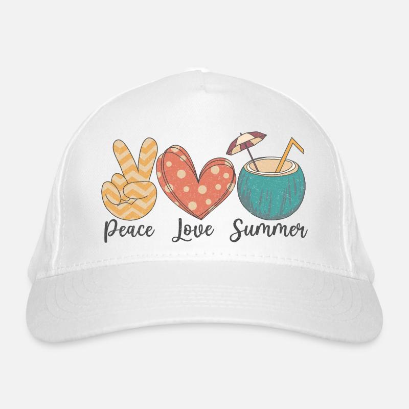 Frieden Liebe Sommer Bio-Baseballkappe