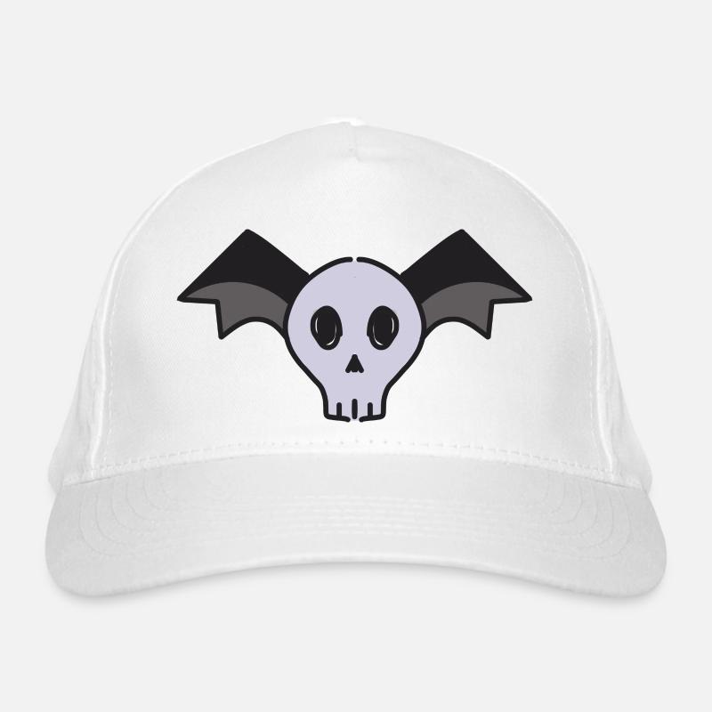 Winged skull design Organic Baseball Cap