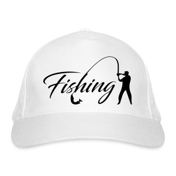 Angeln - Bio-Baseballkappe - Weiß - Vorne