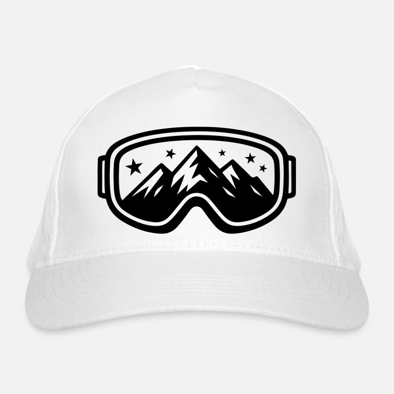 Icône de piste des montagnes de ski Ski Goggles Casquette classique bio