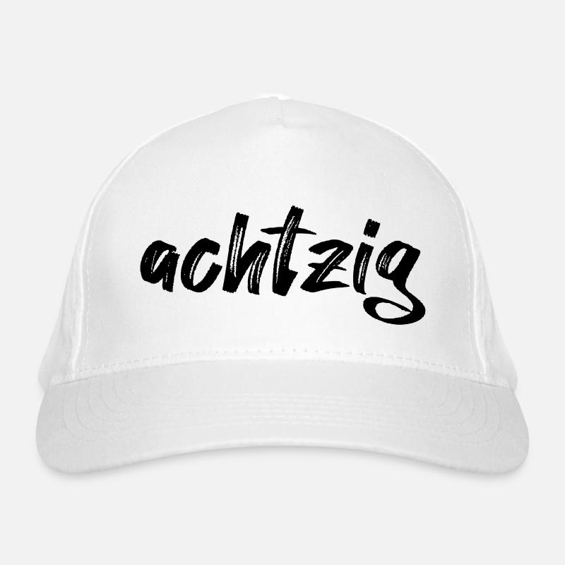 Achtzig Schriftzug 80 Bio-Baseballkappe