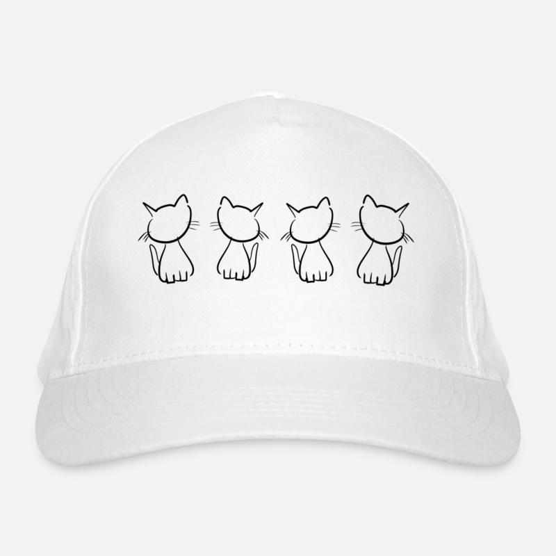 four cats animals cute pet shape Organic Baseball Cap