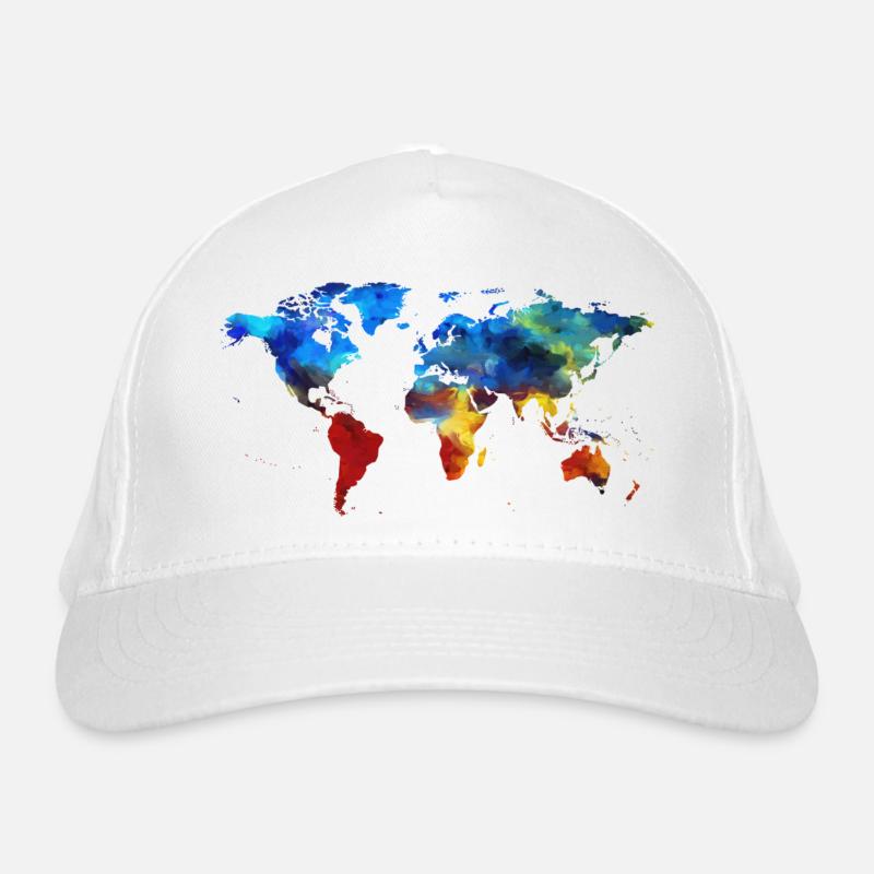World's map Organic Baseball Cap