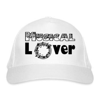Musical Lover Musik Liebe Fan Spruch Geschenk - Bio-Baseballkappe - Weiß - Vorne