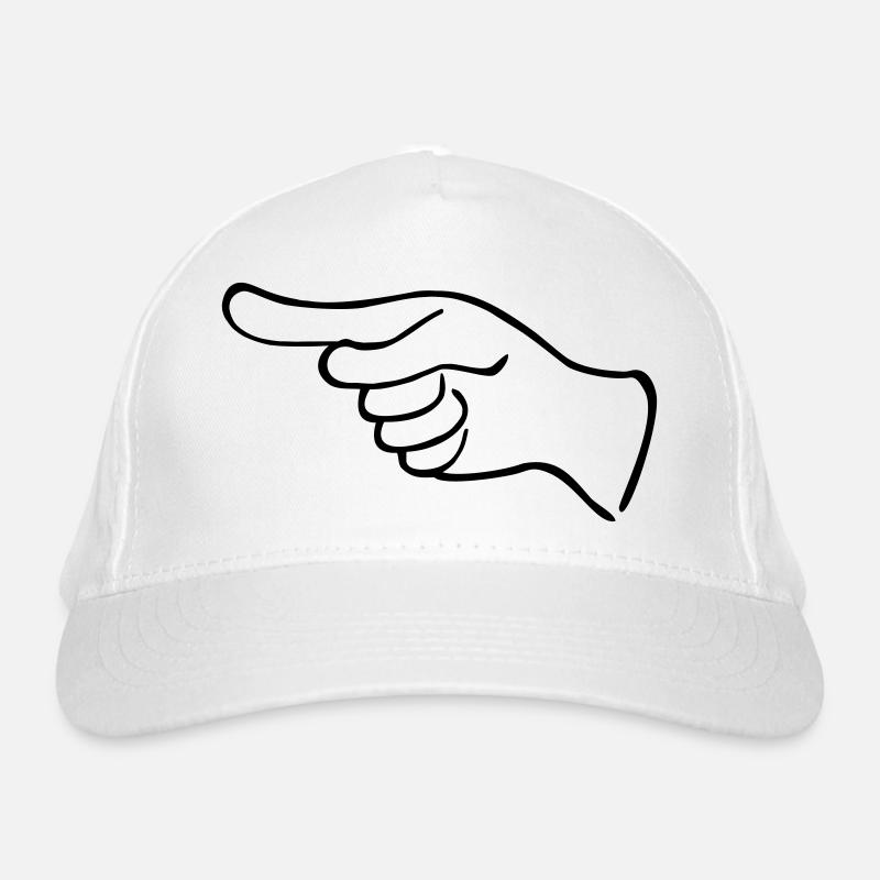 Eine hinweisende Hand Bio-Baseballkappe