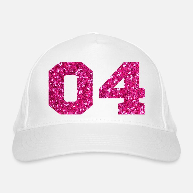 Numéro 4 paillettes rose -4e anniversaire Casquette classique bio