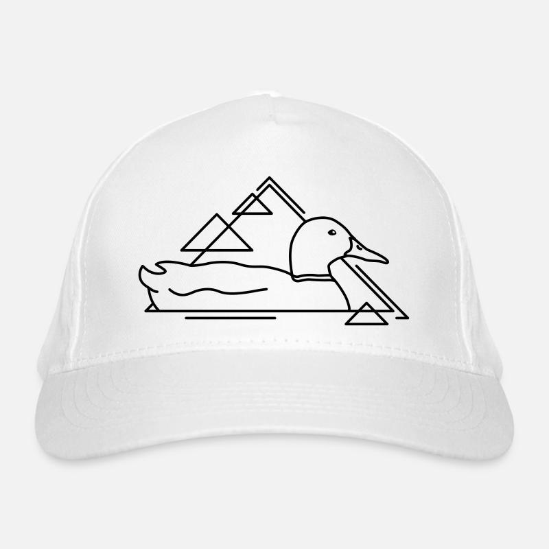 Floating duck in geometric design Organic Baseball Cap