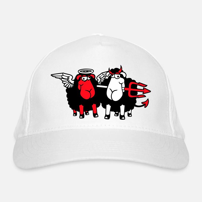 2 Mouton Ange Diable Satan Enfer Mal Paradis Bien Casquette classique bio