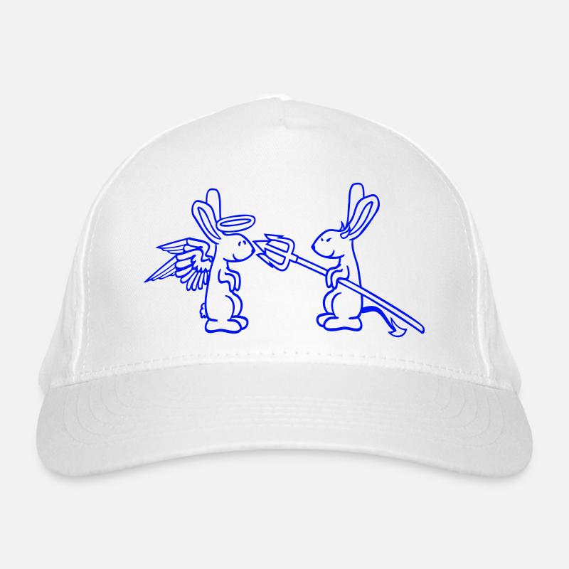 Rabbit Angel Conscience Devil Demon Evil Satan Hell Organic Baseball Cap