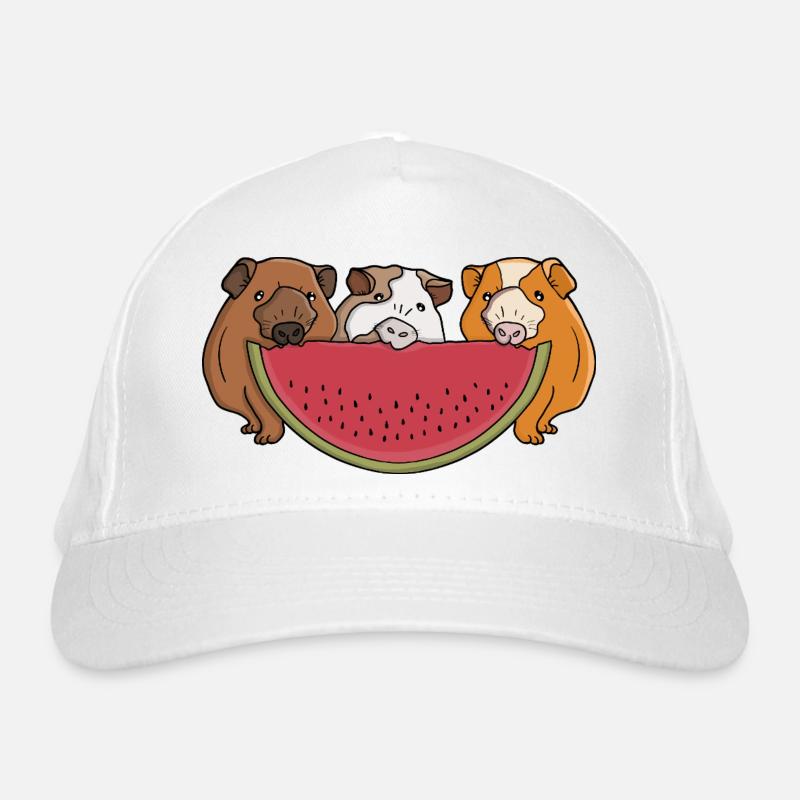 Illustration de cochons d'Inde ludiques et de pastèques Casquette classique bio