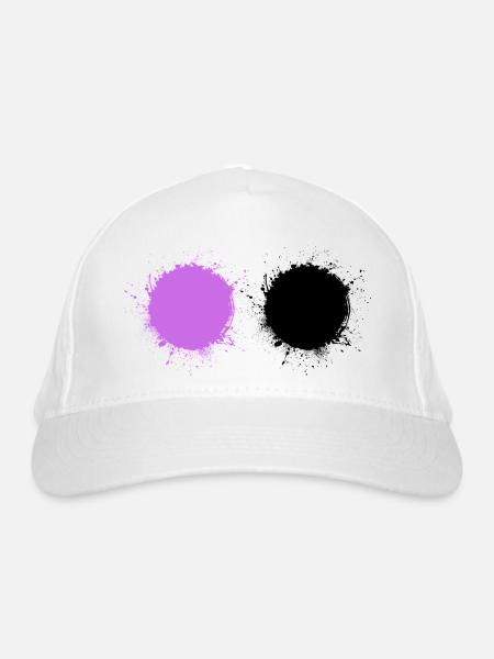Lila Schwarz - Bio-Baseballkappe - Weiß
