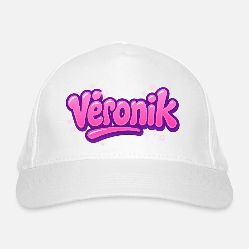Veronik Graffiti Name Blase Pink Lila Bio-Baseballkappe