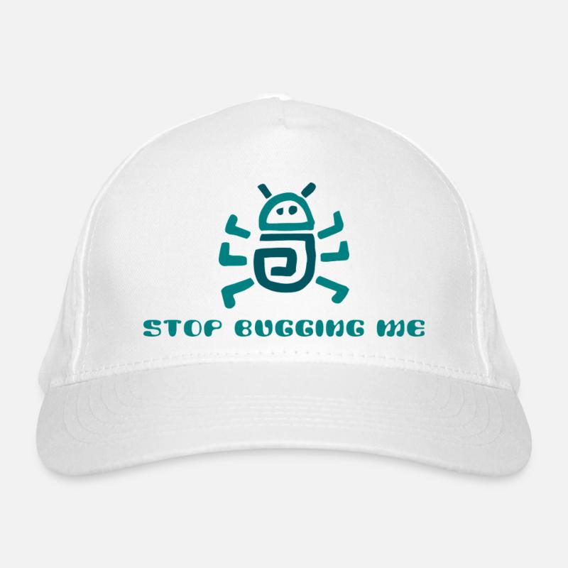 Stop Bugging Me Cartoon Organic Baseball Cap