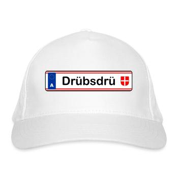 Drübsdrü Kennzeichen - Bio-Baseballkappe - Weiß - Vorne