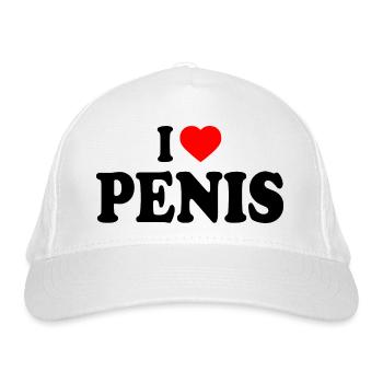 I love penis - Bio-Baseballkappe - Weiß - Vorne