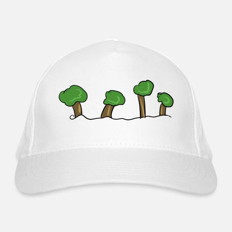 cartoon trees symbol tree forest line Organic Baseball Cap