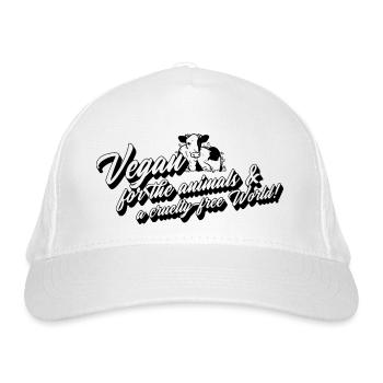 Végétalien pour les animaux et un monde sans cruauté! - Casquette classique bio - blanc - Devant