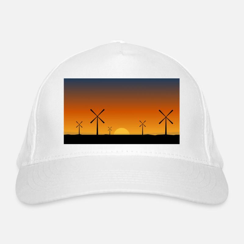 windmill windmuehle wind turbine windrad23 Bio-Baseballkappe