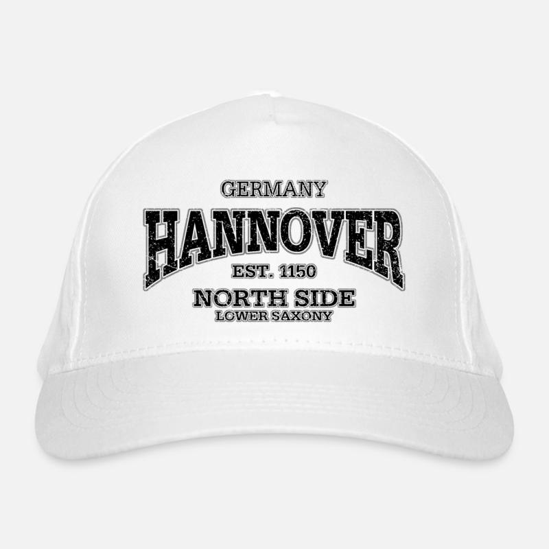 Hannover (black oldstyle) - Organic Baseball Cap - white