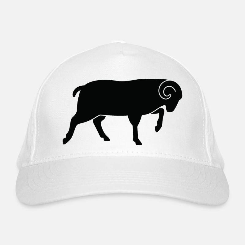 Ein laufender Schafbock Bio-Baseballkappe