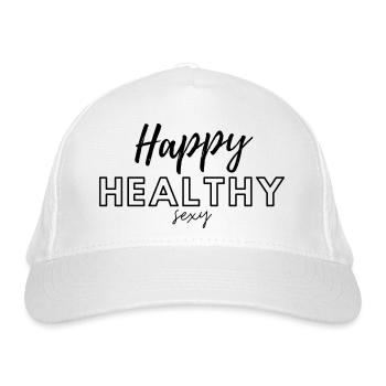Happy Healthy Sexy - Bio-Baseballkappe - Weiß - Vorne