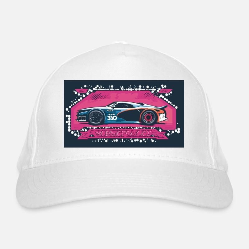 Vie nocturne Voiture de course Bleu - Casquette classique bio - blanc