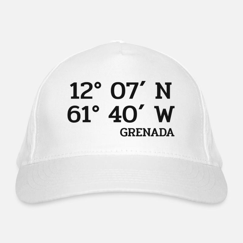 Grenada Coordinates - Koordinaten - Karibik Bio-Baseballkappe