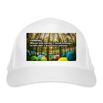 Camping - Organic Baseball Cap - white - Front