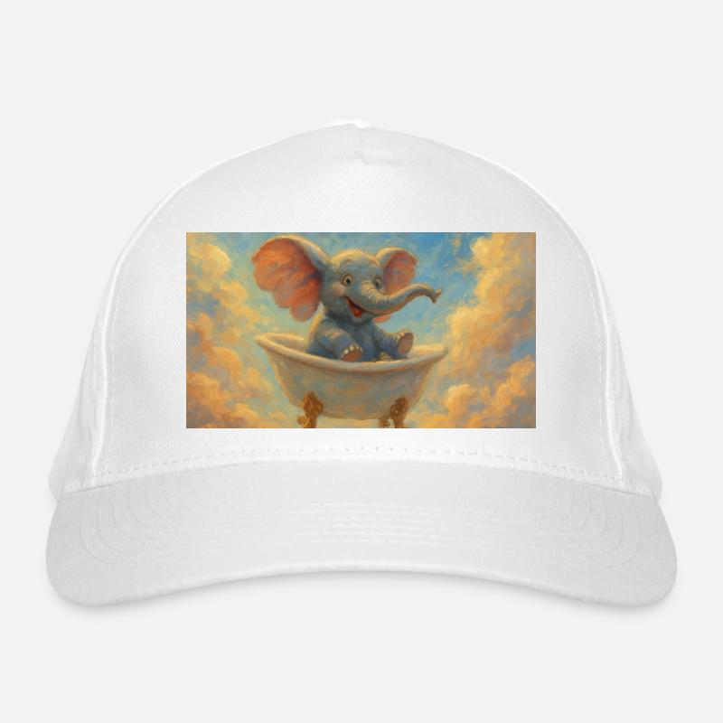 Elephant bath in the sky Organic Baseball Cap