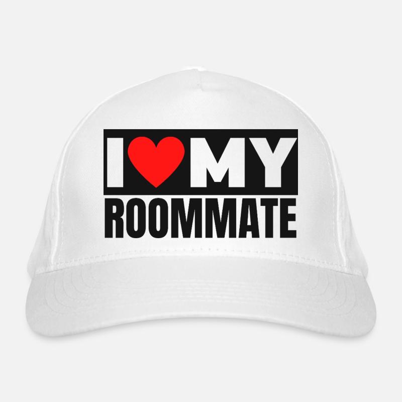 I Love My Roommate Bold Heart Graphic Organic Baseball Cap