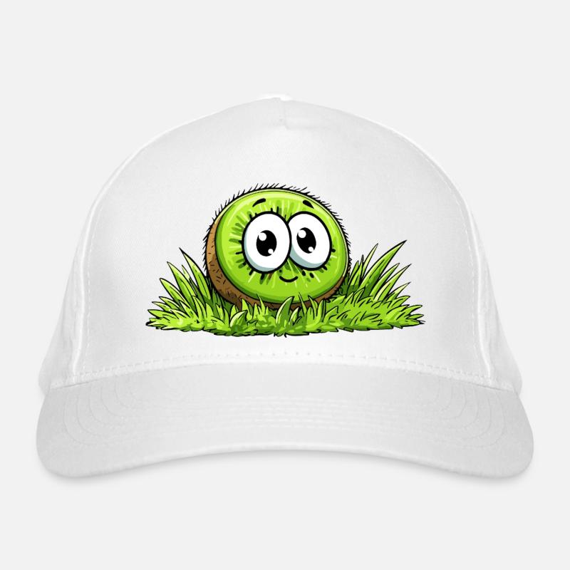 Fröhlicher Kiwi im Gras Bio-Baseballkappe