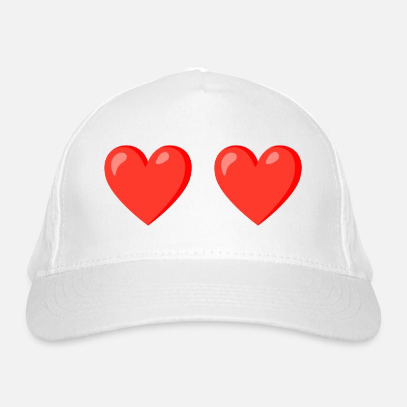 Red Hearts Love Design Organic Baseball Cap