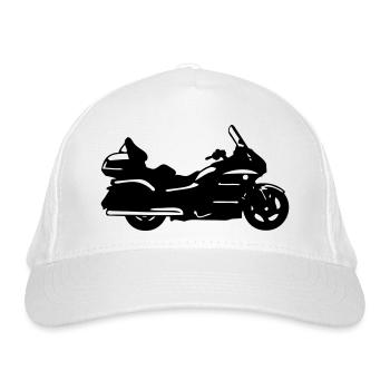 dessin moto Goldwing Gt - Casquette classique bio - blanc - Devant