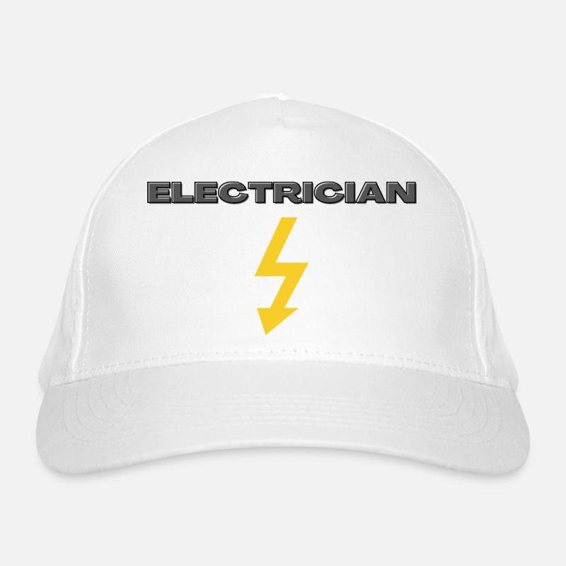 Electrician Light Bulb Electricity Light Gift Idea Organic Baseball Cap