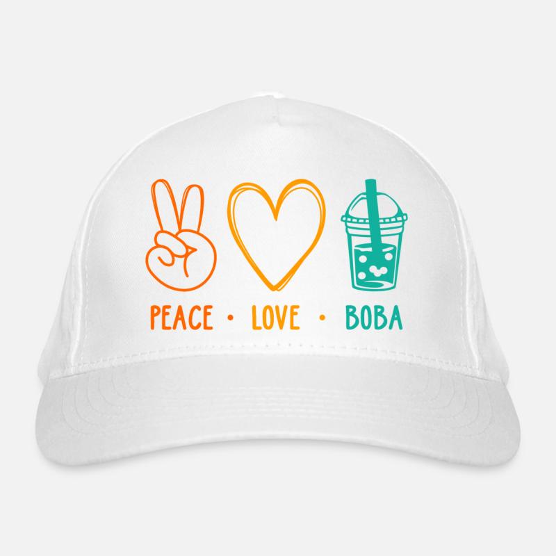 Peace Love Boba Graphic Tea Lover Tea Drinker Bubb Bio-Baseballkappe