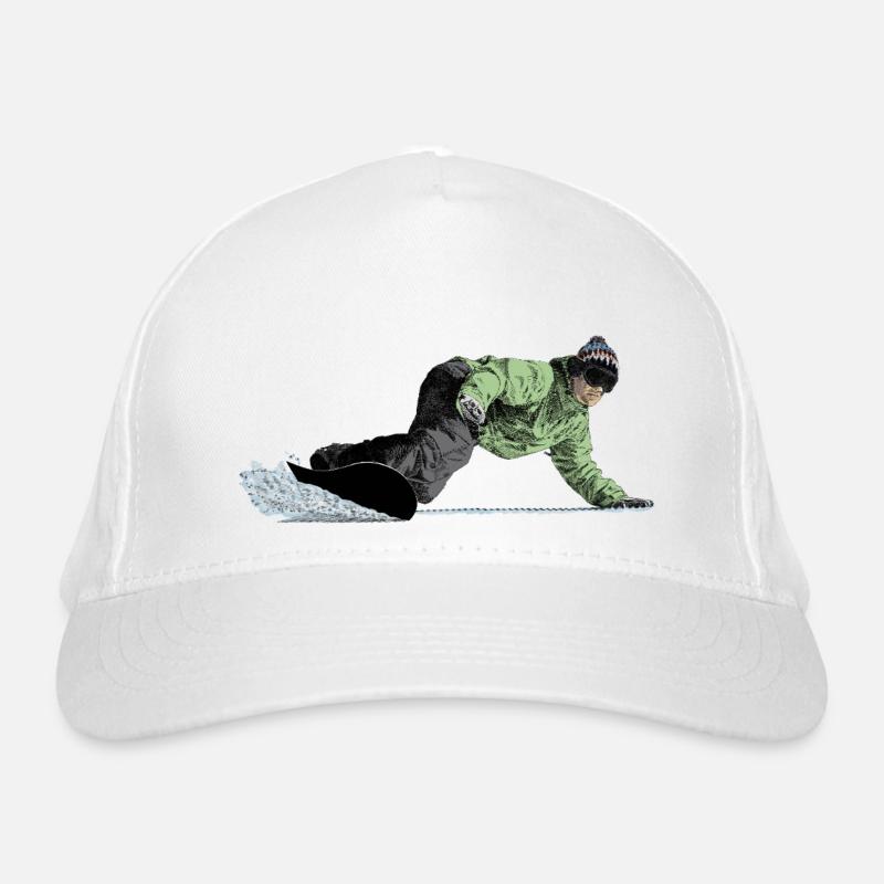 Freerider Snowboarder auf Abfahrt Bio-Baseballkappe