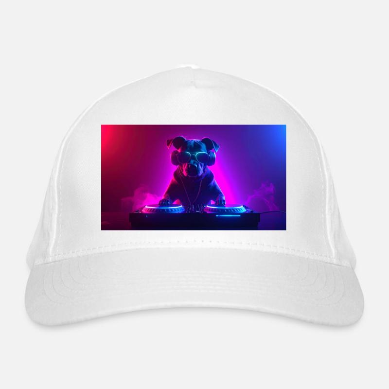 Neon DJ Dog Organic Baseball Cap