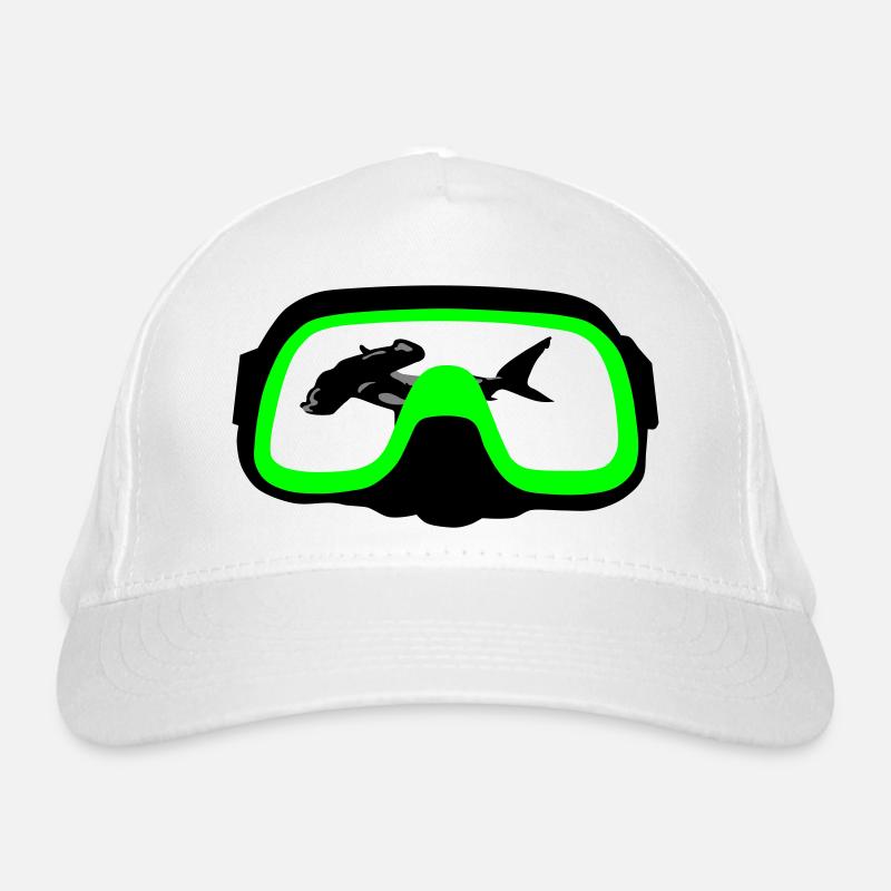 Taucherbrille - Bio-Baseballkappe - Weiß