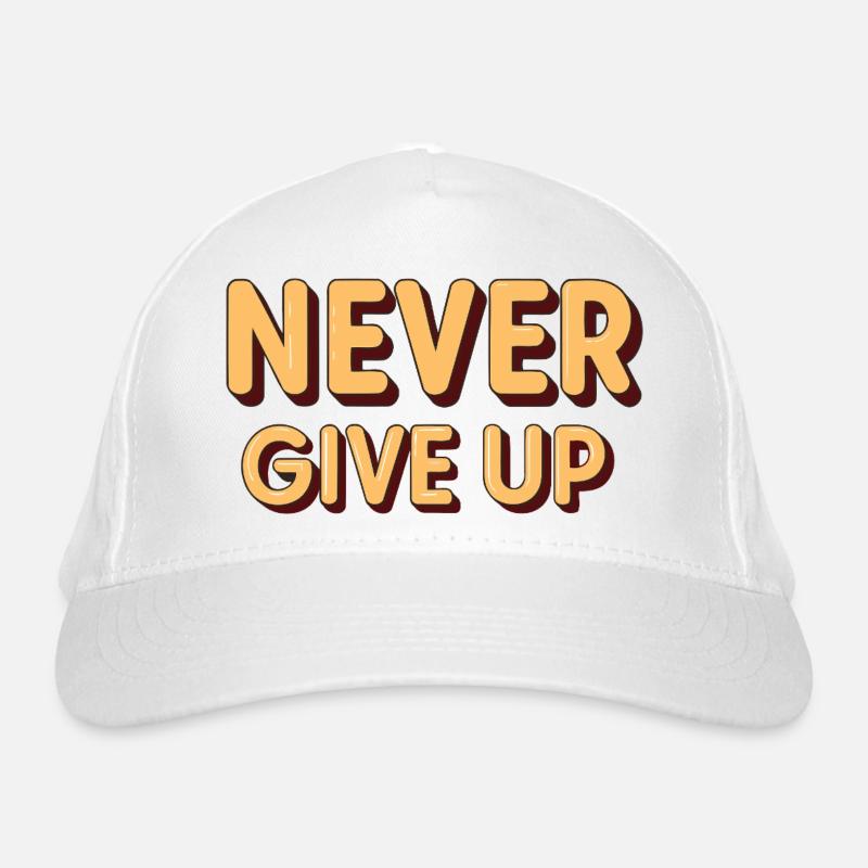 Never Give Up - Retro 3D Letters Casquette classique bio