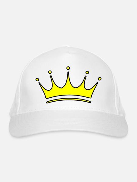 Krone Symbol - Bio-Baseballkappe - Weiß - Vorne