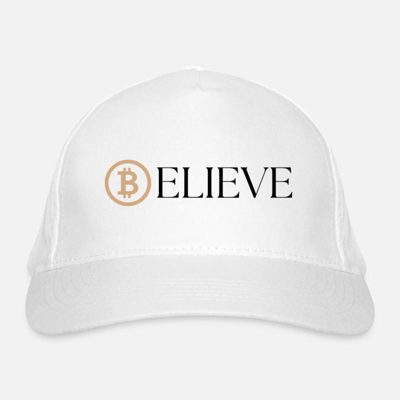 Bitcoin Believe - Bio-Baseballkappe - Weiß