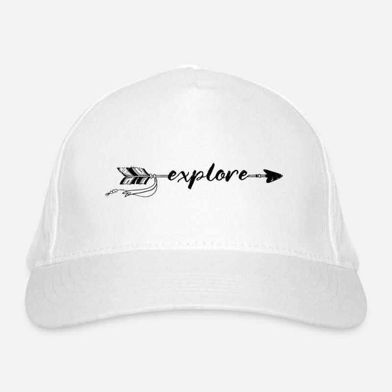 explore Schriftzug Boho Style Reise Spruch Sprüche Bio-Baseballkappe