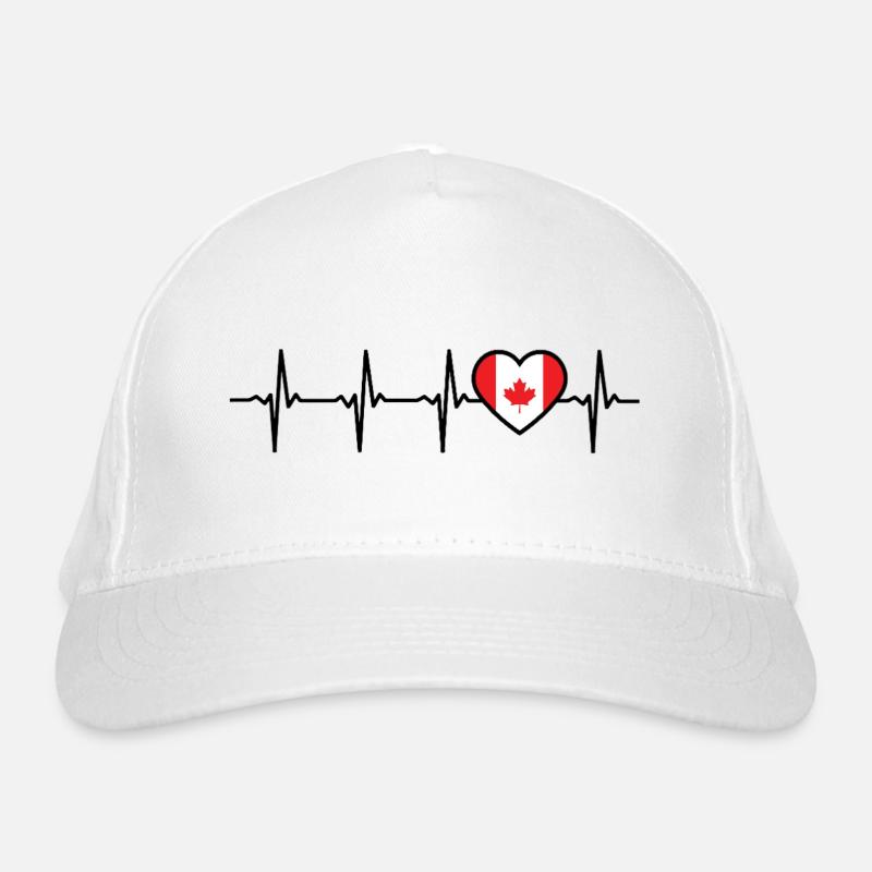 Canada Heartbeat Drapeau Canadien Casquette classique bio