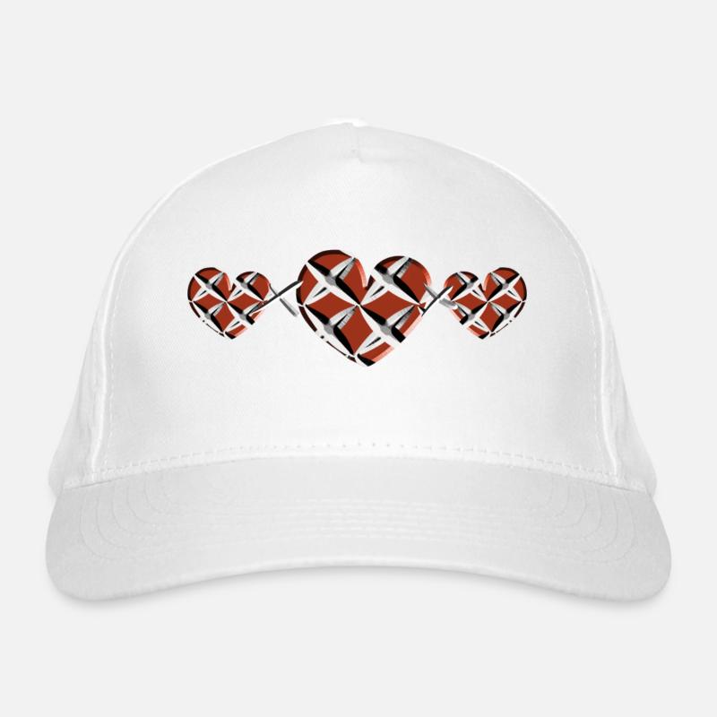 three hearts caught red crosses Organic Baseball Cap