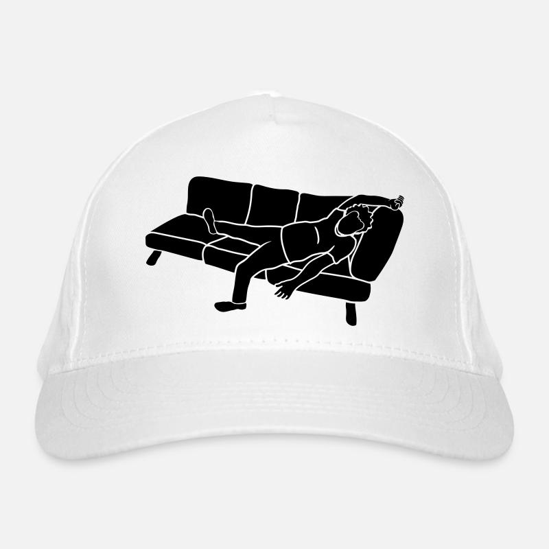 Tired sofa man Organic Baseball Cap