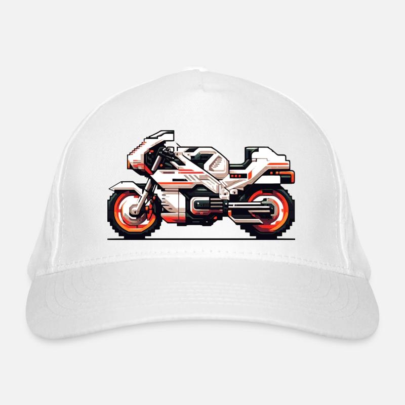 Machine de course de moto comme vecteur 8 bits Casquette classique bio