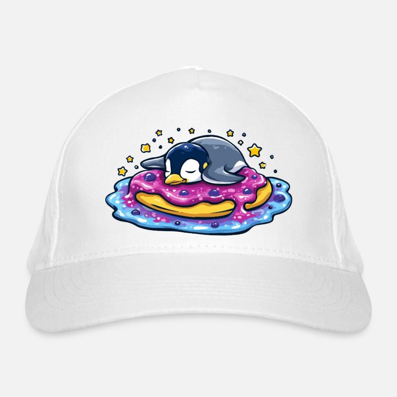 Sleeping penguin on donut Organic Baseball Cap