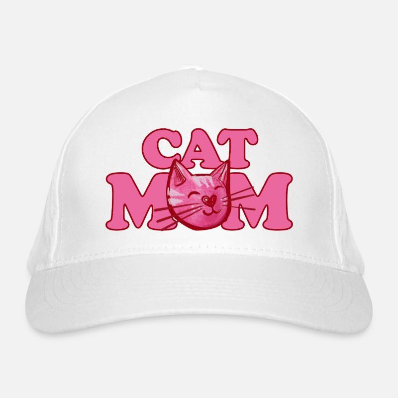 Cat Mom Bold Pink Graphic Organic Baseball Cap