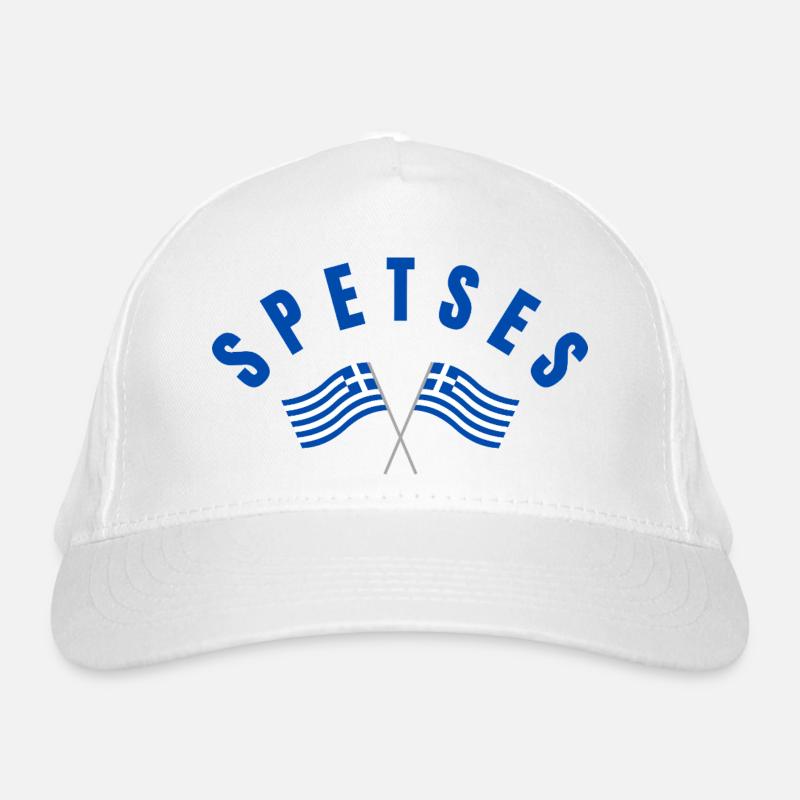 Spetses Crossed Greek Flags Organic Baseball Cap
