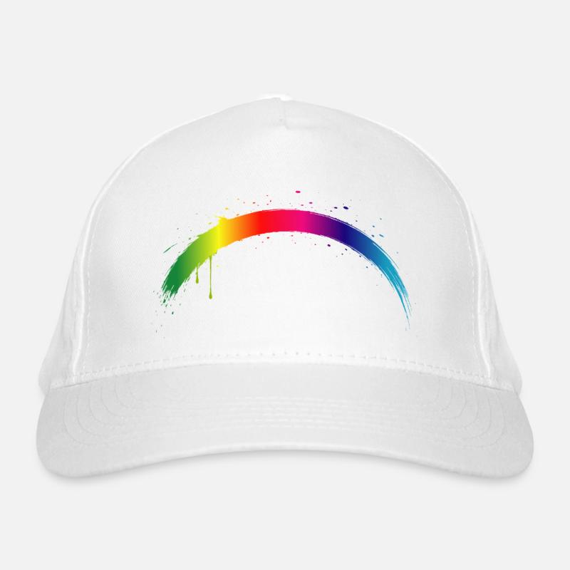 Rainbow Arc Gradient Splash Art Organic Baseball Cap